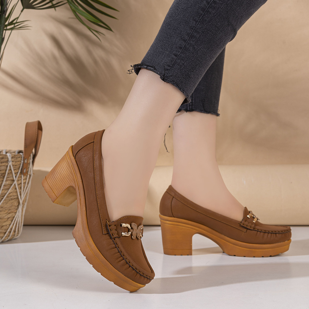 Women's shoes, 5 cm heel - Havana - Code (518)