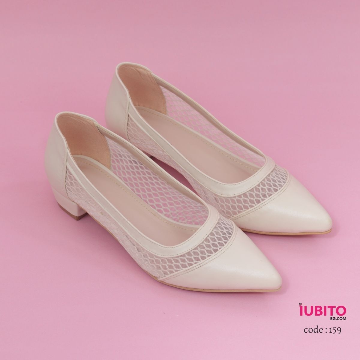Women's 2 cm heel shoes - Beige - Code (159)